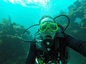 Michi taucht am Coral Reef in Punta Cana